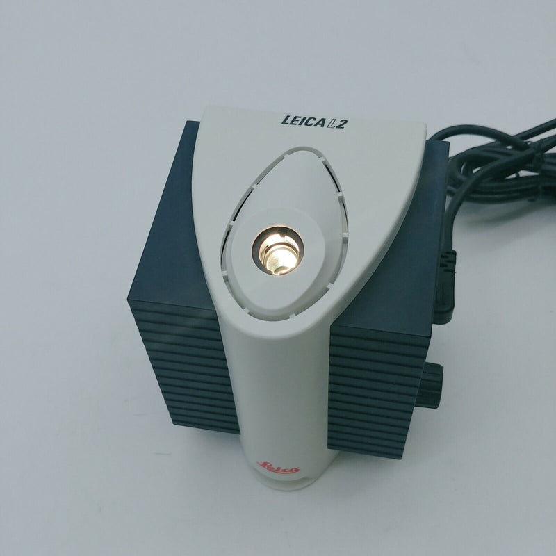 Leica Microscope L2 Halogen Fiber Optic Light Source Stereo Illuminator 10446385 - microscopemarketplace