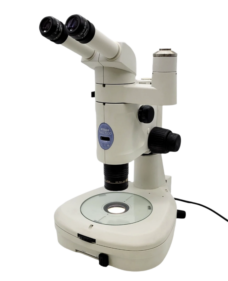 Nikon Stereo Microscope SMZ1500 w. Brightfield/Darkfield Transmitted Light Stand - microscopemarketplace