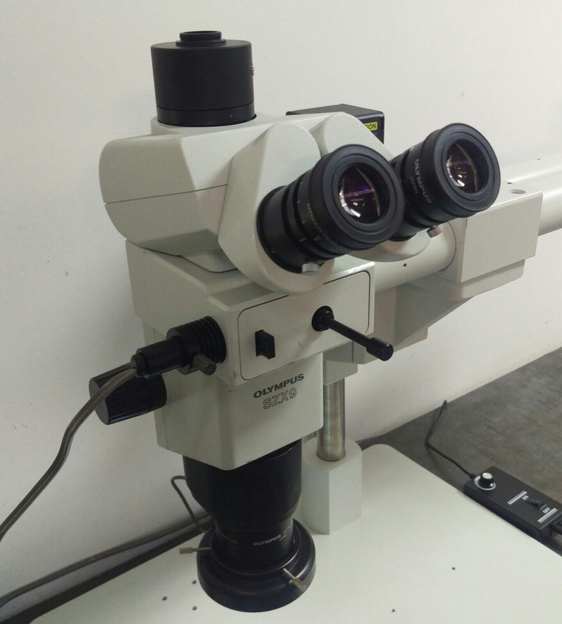 Olympus Microscope SZX9 Dual Head Stereozoom with Trinocular Head - microscopemarketplace