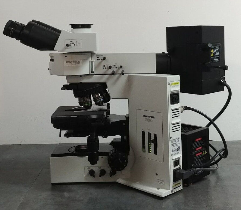 Olympus Microscope BX50 with DIC, Fluorescence, and Trinocular Superwide Head - microscopemarketplace