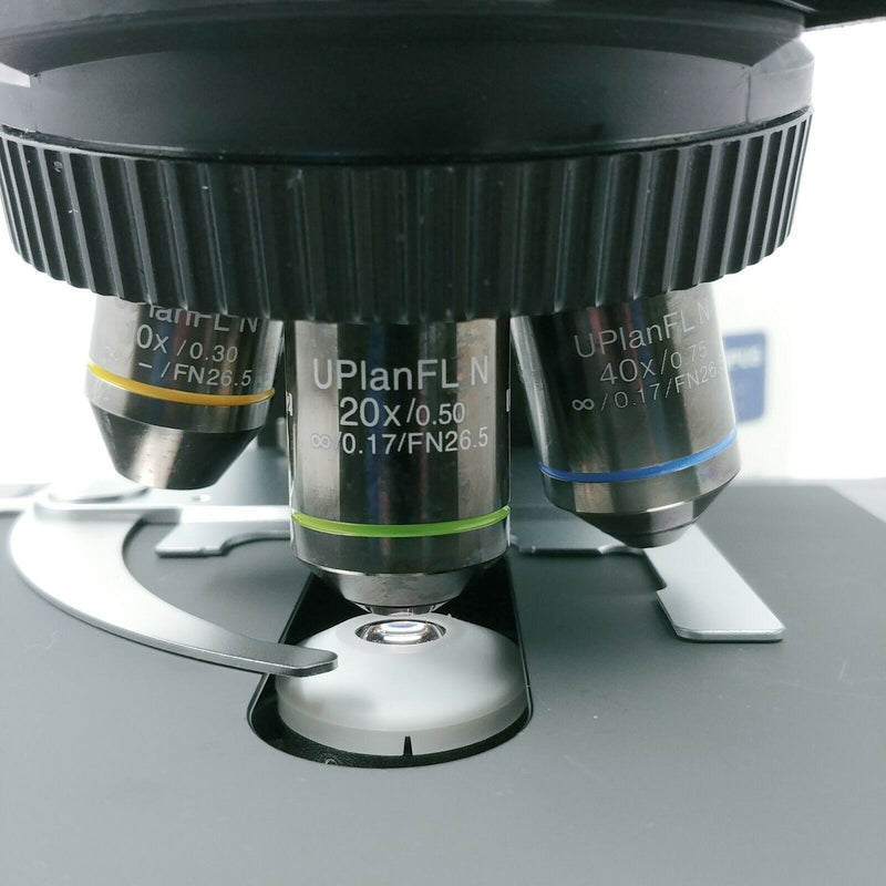 Olympus Microscope BX41 with 2x Apo and Fluorite Objectives and 10 MP Camera - microscopemarketplace