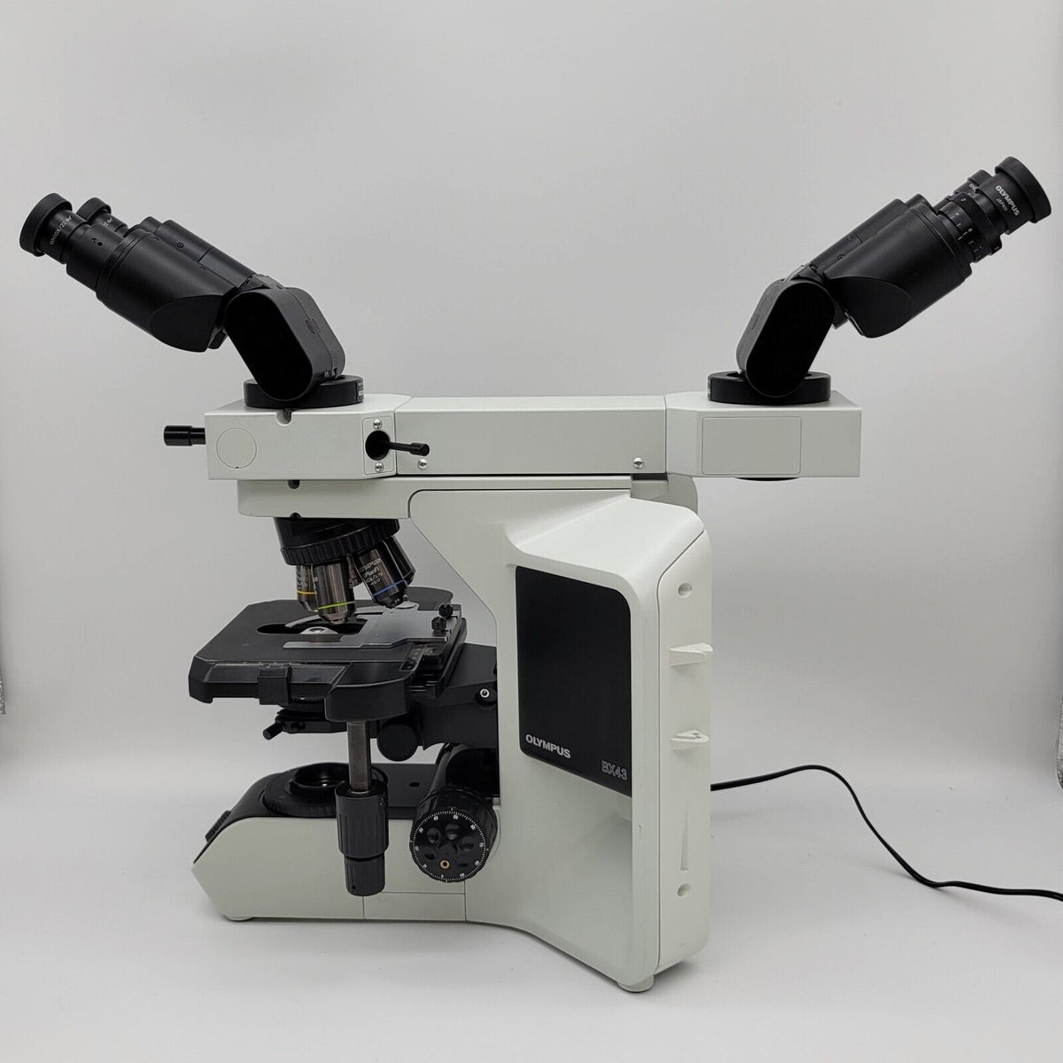 Lab Microscope Bx43f Olympus Microscope BX43 w/ Fluorites & Face to Face Bridge | Dual head