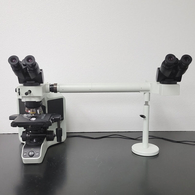 Olympus Microscope BX43 with Fluorites & Side by Side Dual Head Bridge Pathology - microscopemarketplace