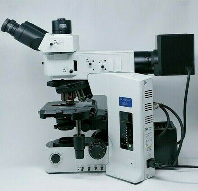 Olympus Microscope BX51 Pol Polarizing with BF/DF and Trinocular Head - microscopemarketplace