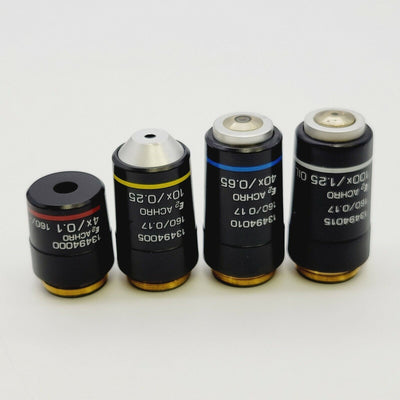 Leica Microscope Objective Set E2 Achro 4x 10x 40x 100x for CME - microscopemarketplace