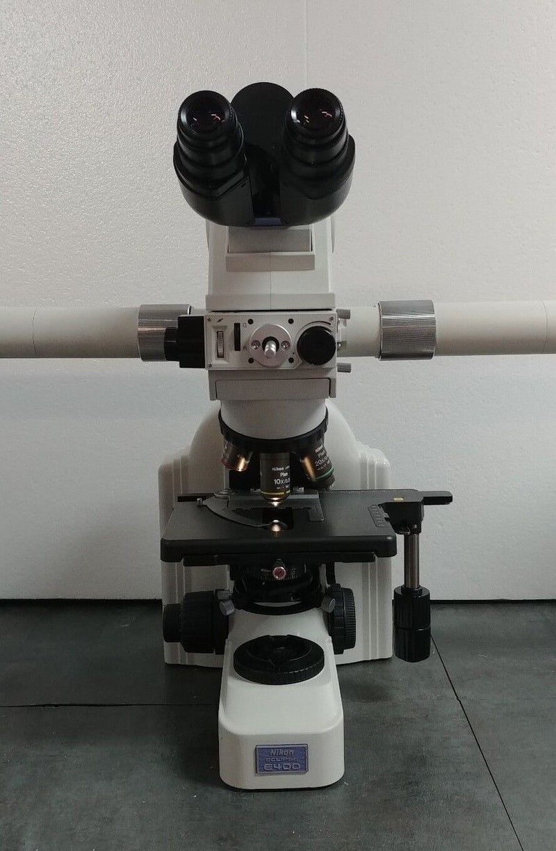 Nikon Microscope Eclipse E400 Multihead with 2x Objective Teaching System - microscopemarketplace