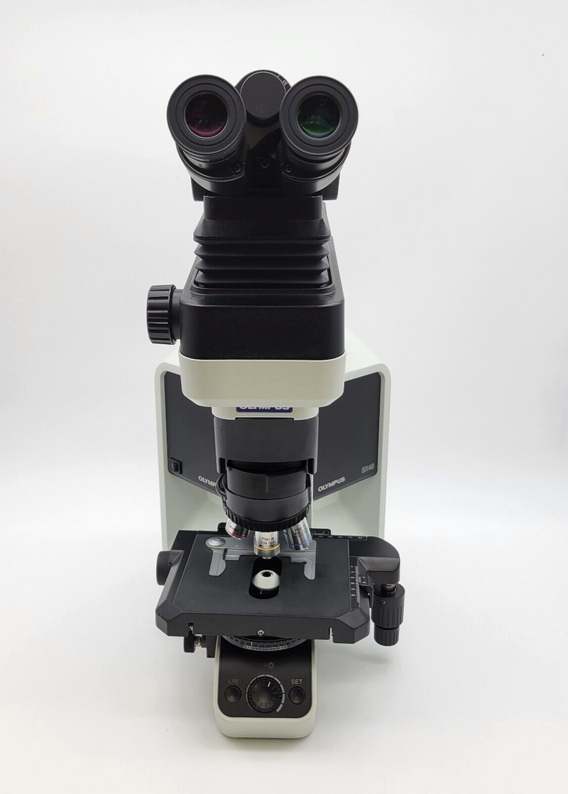 Olympus Microscope BX46 LED with Tilting Lift Ergo Head and 100x Objec