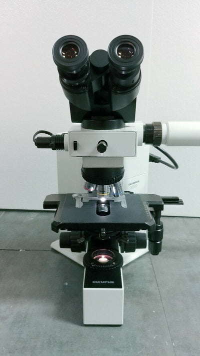 Olympus Microscope BX40 with Dual Port Side by Side Teaching Bridge - microscopemarketplace