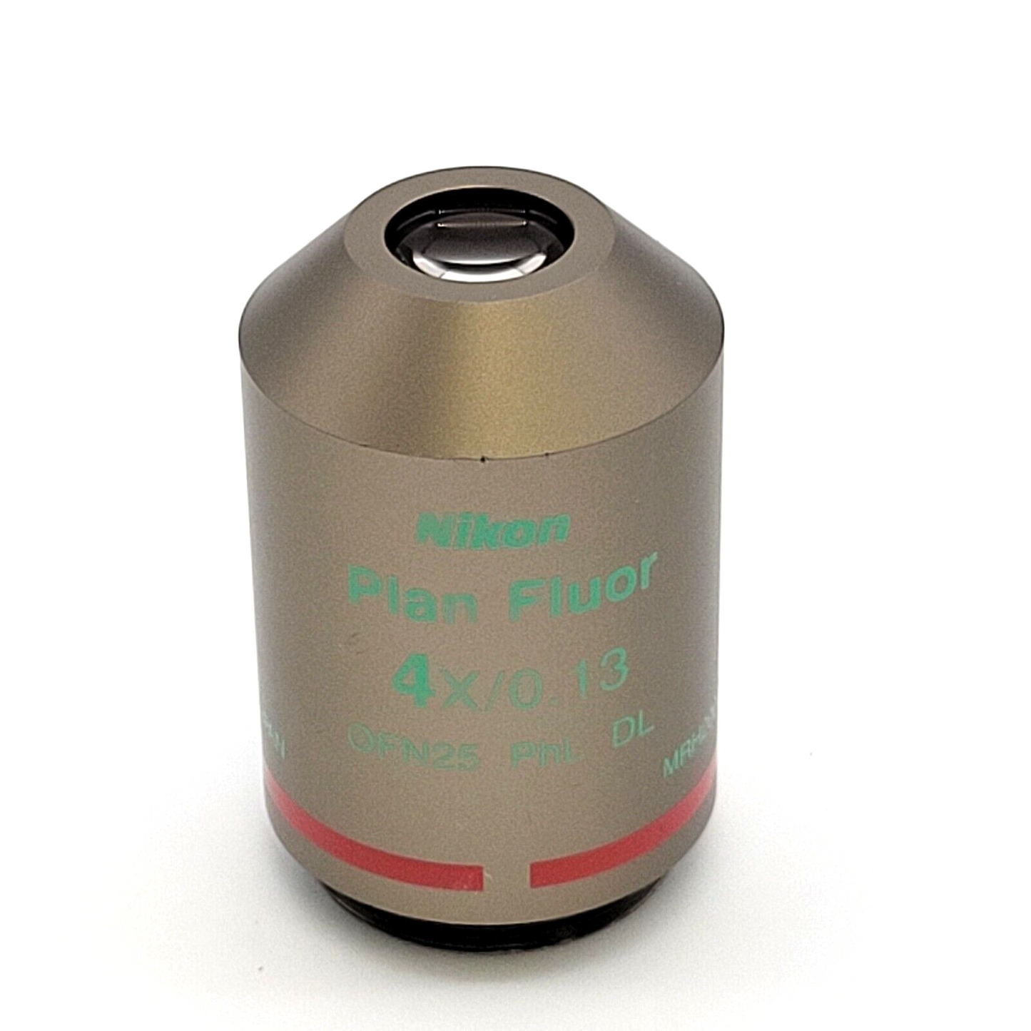 Nikon Microscope Objective CFI Plan Fluor 4x NA 0.13 PhL Phase Contrast - microscopemarketplace