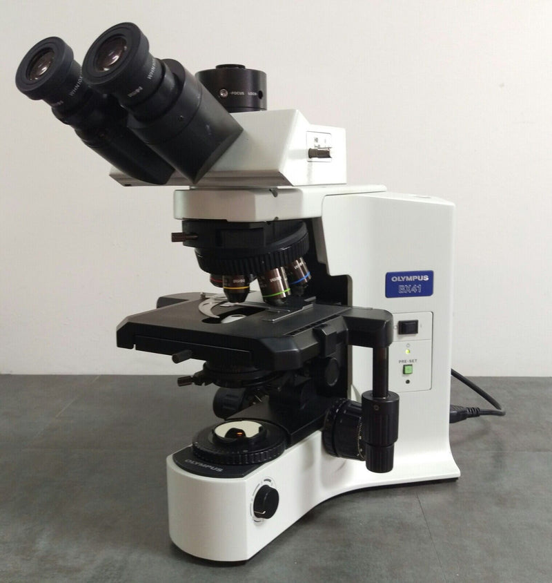Olympus Microscope BX41 with Trinocular Head and Fluorites - microscopemarketplace