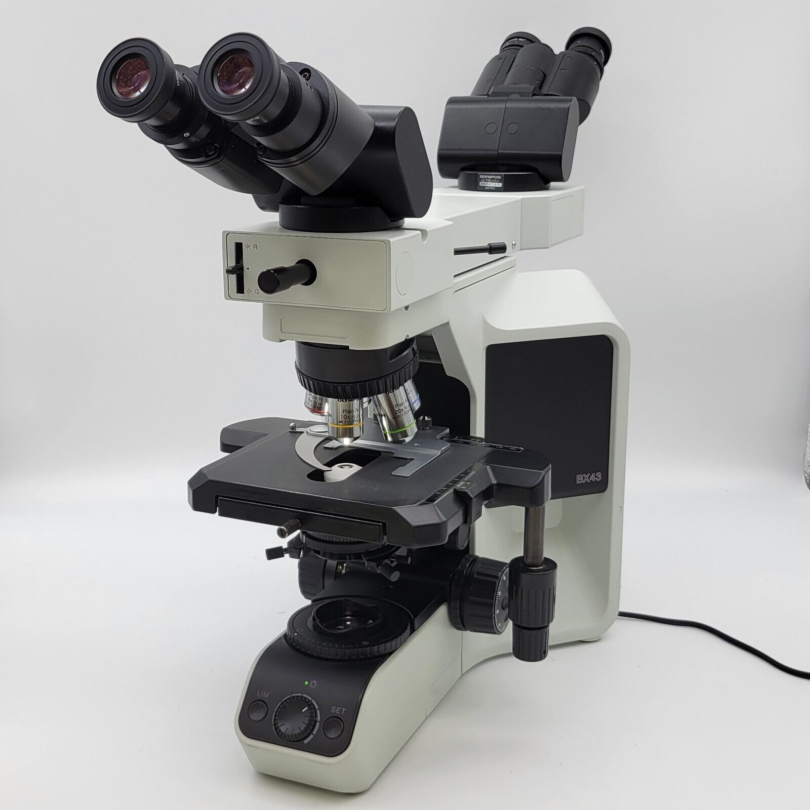 Evident Olympus Microscope BX43 with Front to Back Bridge & 2x