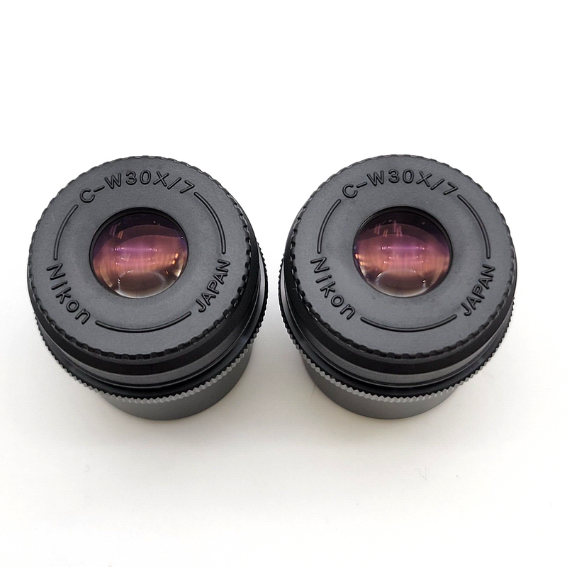 Nikon Microscope Eyepiece Pair C-W30x/7  SMZ Stereoscope Eyepieces - microscopemarketplace