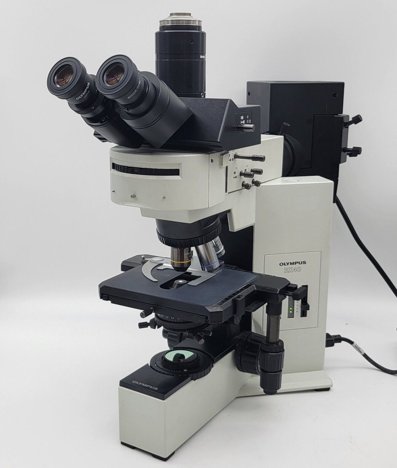Olympus Microscope BX40 with Fluorescence, 10x ,40x, 100x, and Trinocular Head - microscopemarketplace