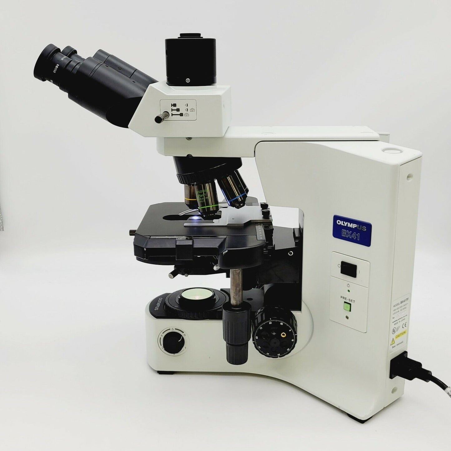 Olympus Microscope BX41 with Fluorites, Phase Contrast, and Trinocular Head - microscopemarketplace