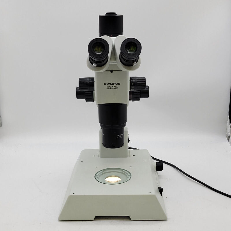 Olympus Stereo Microscope SZX9 with Trinocular Head and Transmitted Light Stand - microscopemarketplace