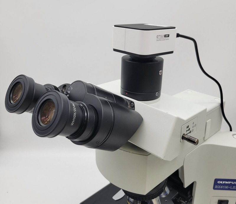 Olympus Microscope BX41M-LED Mettalurgical with Trinocular Head and Camera - microscopemarketplace